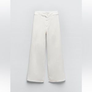 Zara white marine straight leg high rise jeans size 2
